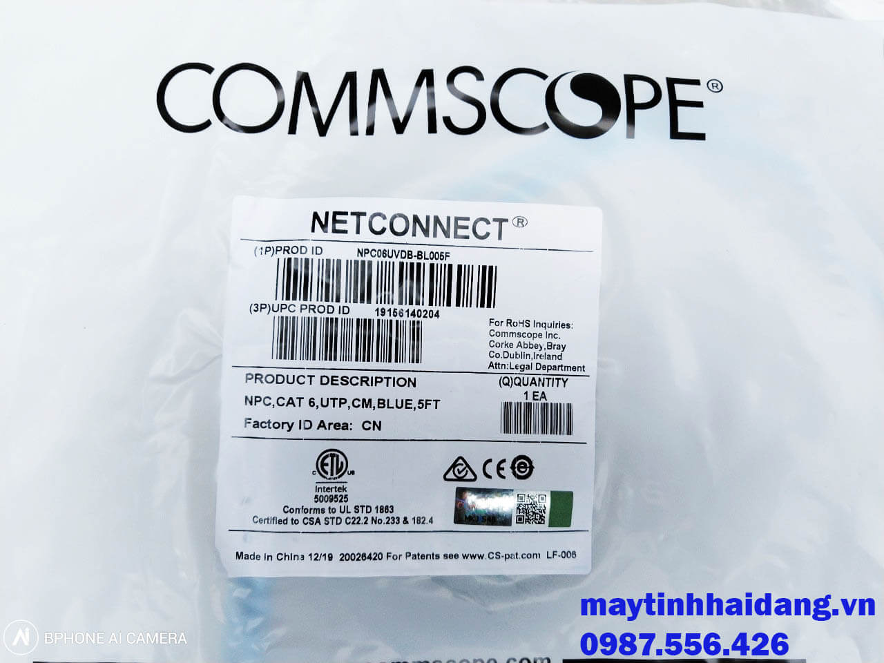 Dây patch cord cat6 Comscope
